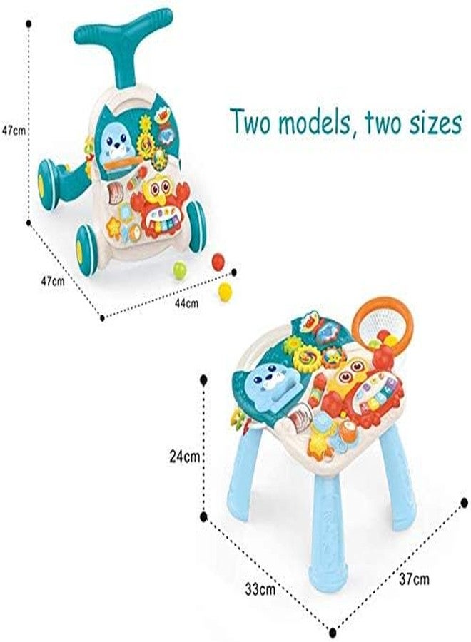 Mokshith 2-in-1 Baby Walker, Sit to Stand Learning Walker and Activity Center Table, Educational Baby Push Walker, Musical Infant Toys for 1 Year Old Kids Birthday Gift for 6 9 12 18 24 Months (MO-1) - Image 3